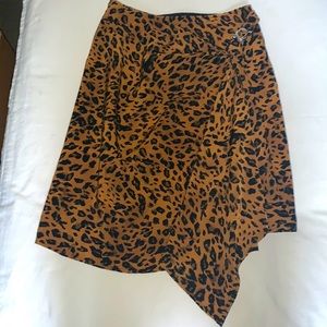 Leopard print wrap skirt